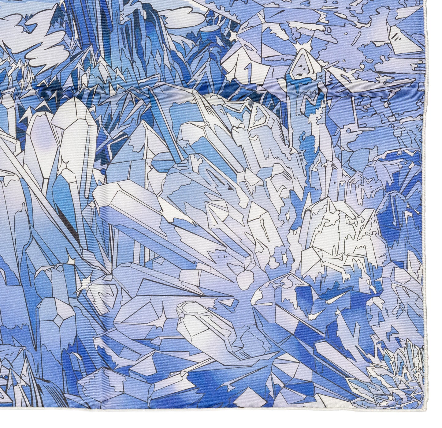 Hermes Silk Scarf - La Vallee De Cristal - Bleu Blanc Parme - NWSTS - 2604231656