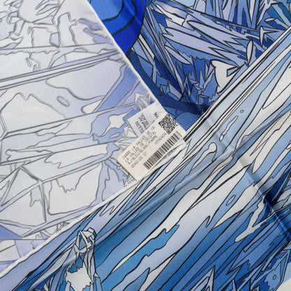 Hermes Silk Scarf - La Vallee De Cristal - Bleu Blanc Parme - NWSTS - 2604231656