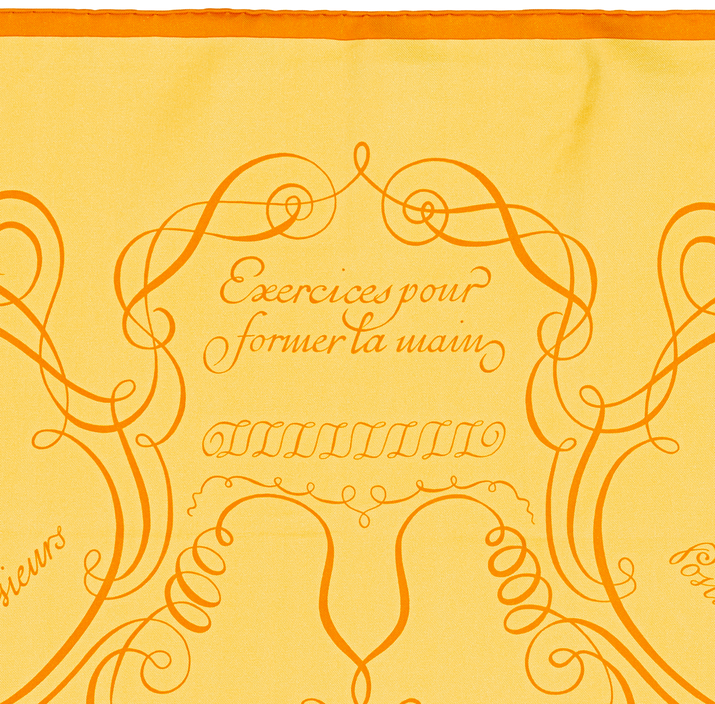 Hermes Scarf 90 L art d'Ecrire - Jaune Orange - MWCT - 2602181834