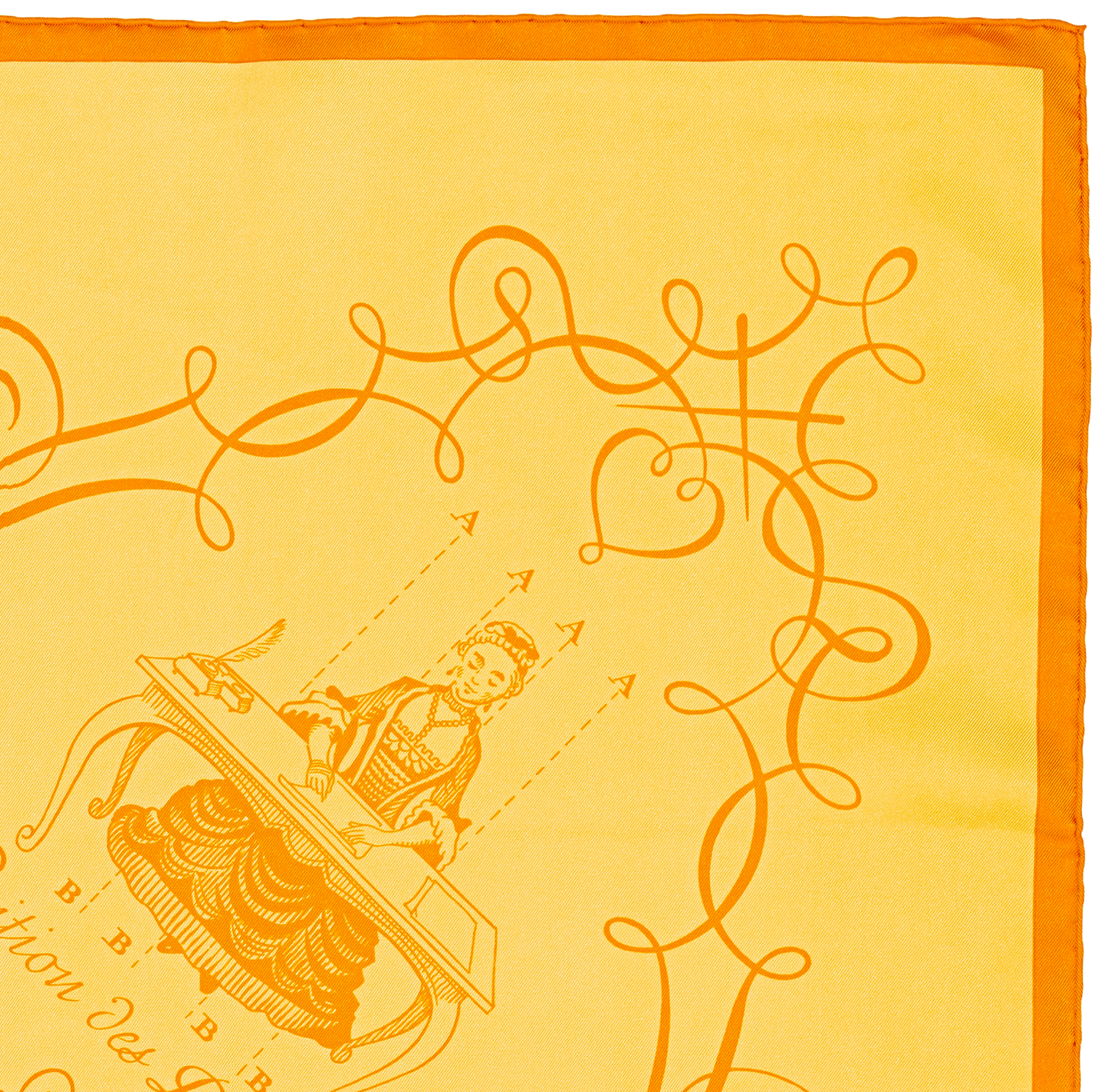 Hermes Scarf 90 L art d'Ecrire - Jaune Orange - MWCT - 2602181834