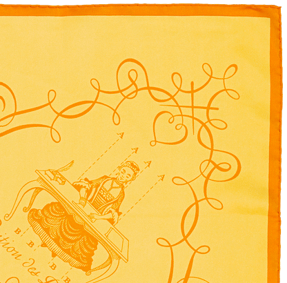 Hermes Scarf 90 L art d'Ecrire - Jaune Orange - MWCT - 2602181834