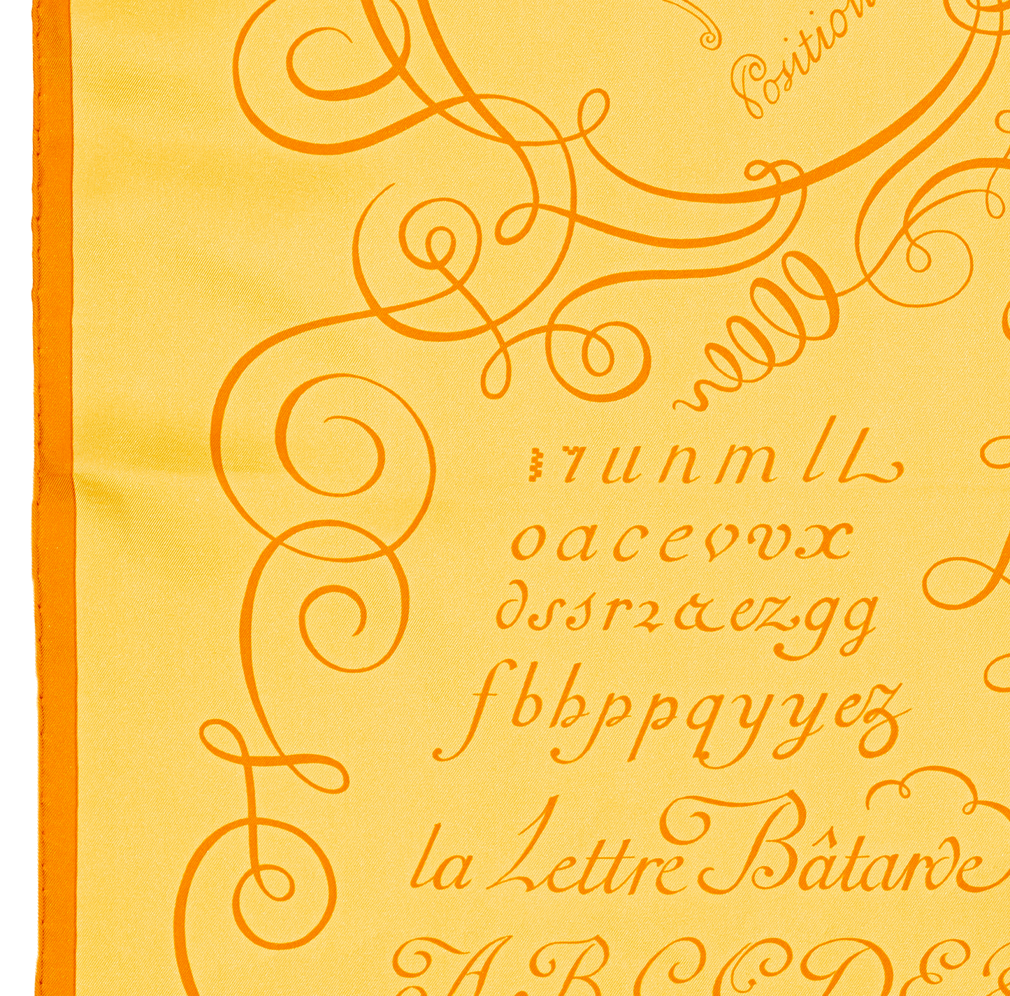 Hermes Scarf 90 L art d'Ecrire - Jaune Orange - MWCT - 2602181834