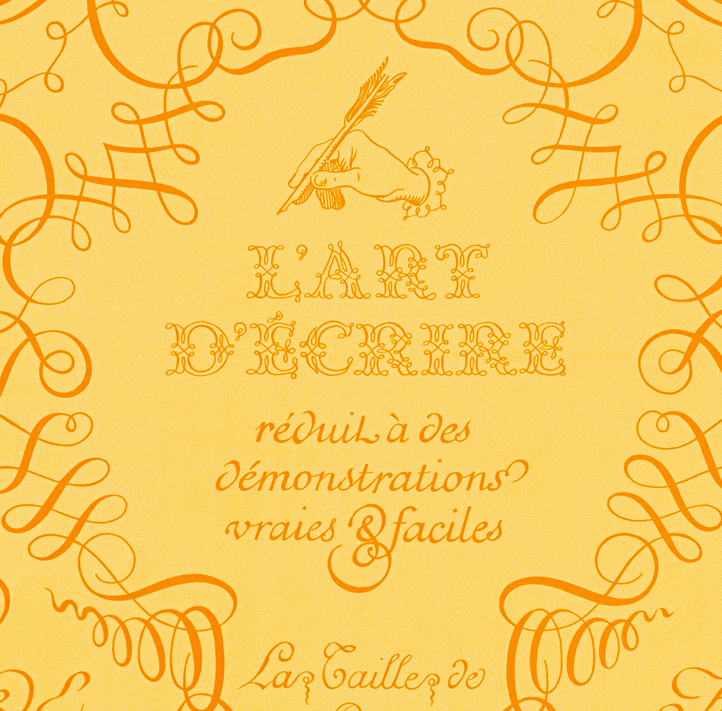Hermes Scarf 90 L art d'Ecrire - Jaune Orange - MWCT - 2602181834