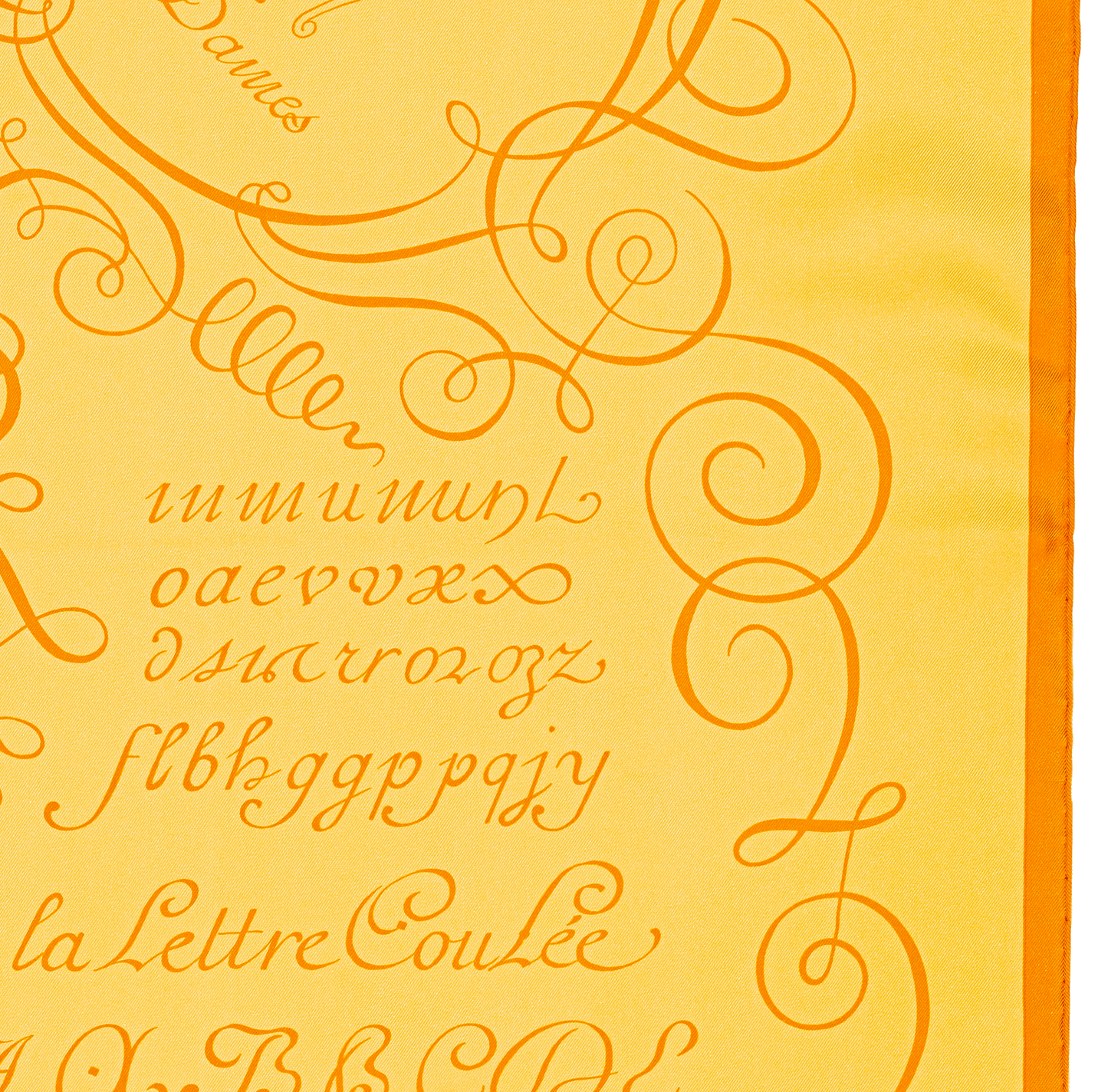 Hermes Scarf 90 L art d'Ecrire - Jaune Orange - MWCT - 2602181834