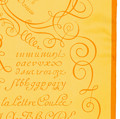 Hermes Scarf 90 L art d'Ecrire - Jaune Orange - MWCT - 2602181834