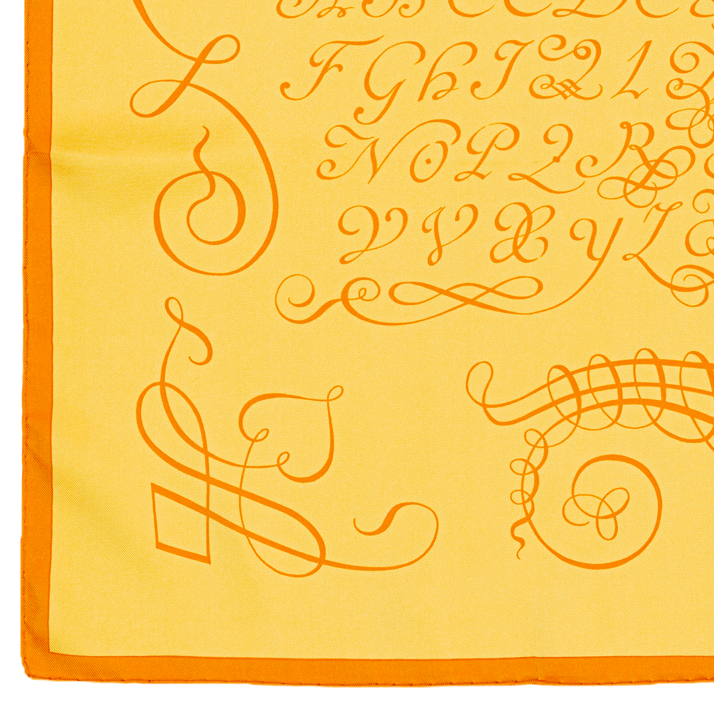 Hermes Scarf 90 L art d'Ecrire - Jaune Orange - MWCT - 2602181834