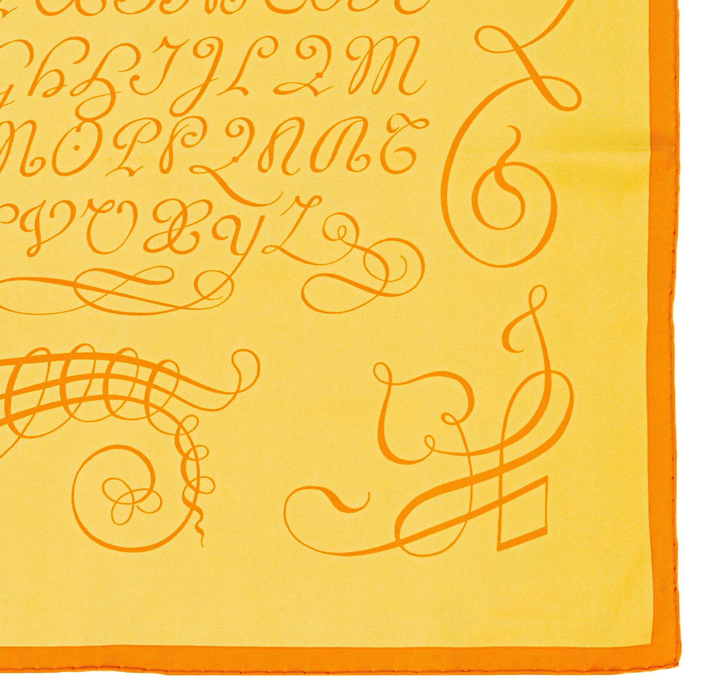 Hermes Scarf 90 L art d'Ecrire - Jaune Orange - MWCT - 2602181834