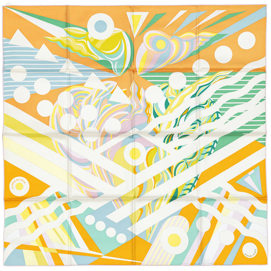 Hermes Scarf 90 Le Rêve de Julia - Abricot Vert Jaune - NWST - 2508161708
