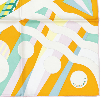 Hermes Scarf 90 Le Rêve de Julia - Abricot Vert Jaune - NWST - 2508161708