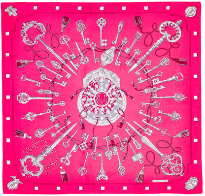Hermes Scarf Les Clefs - Rose Vif Fuschia - Mint Care Tag