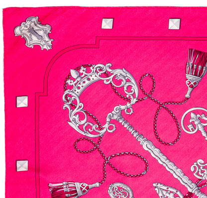 Hermes Scarf Les Clefs - Rose Vif Fuschia - Mint Care Tag