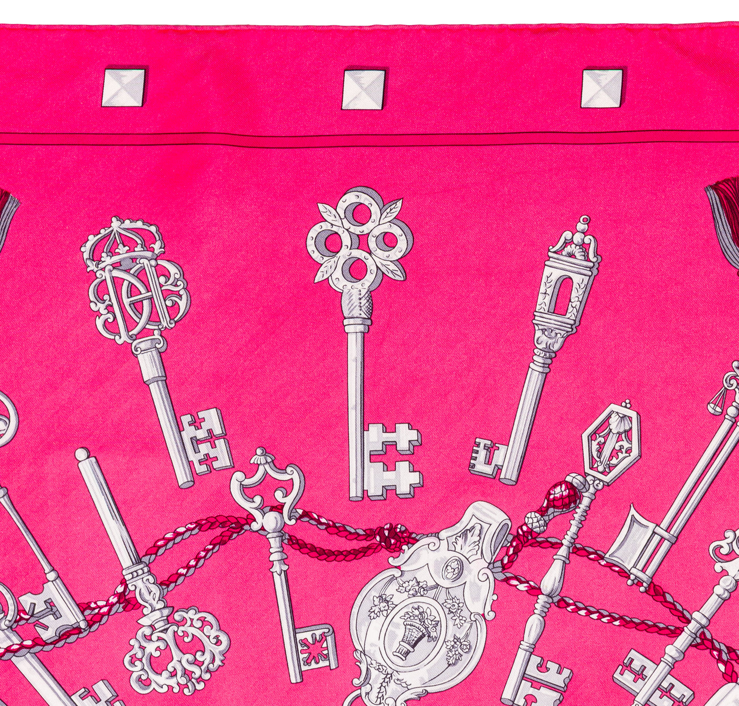 Hermes Scarf Les Clefs - Rose Vif Fuschia - Mint Care Tag