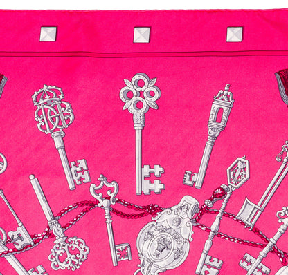 Hermes Scarf Les Clefs - Rose Vif Fuschia - Mint Care Tag