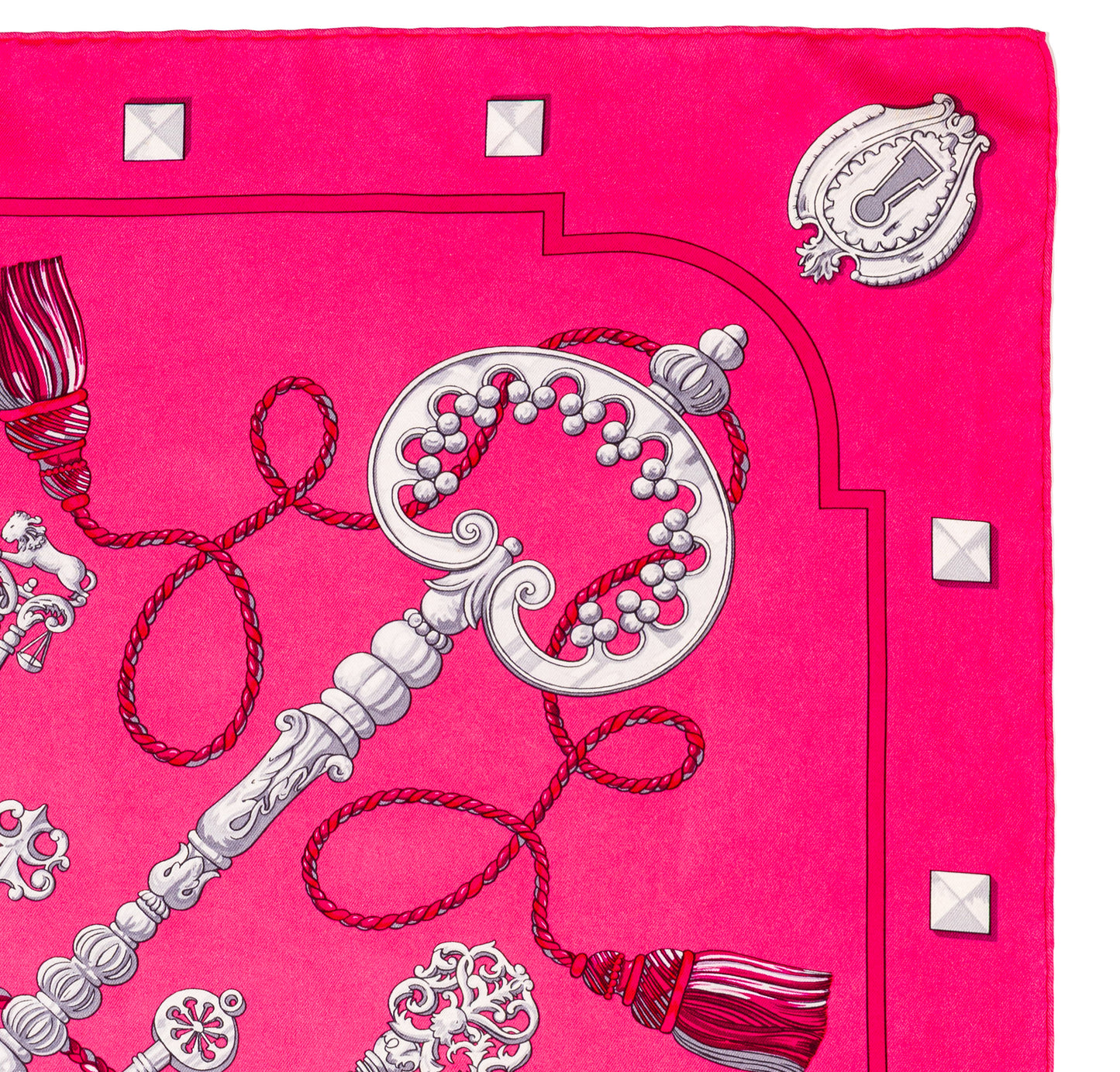 Hermes Scarf Les Clefs - Rose Vif Fuschia - Mint Care Tag
