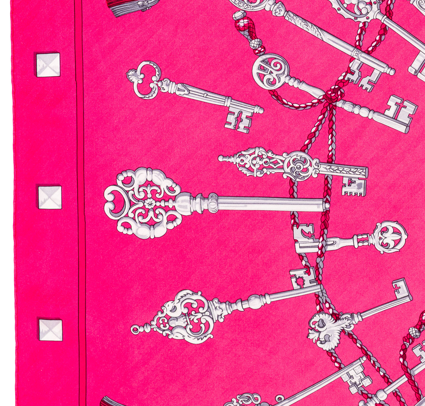 Hermes Scarf Les Clefs - Rose Vif Fuschia - Mint Care Tag