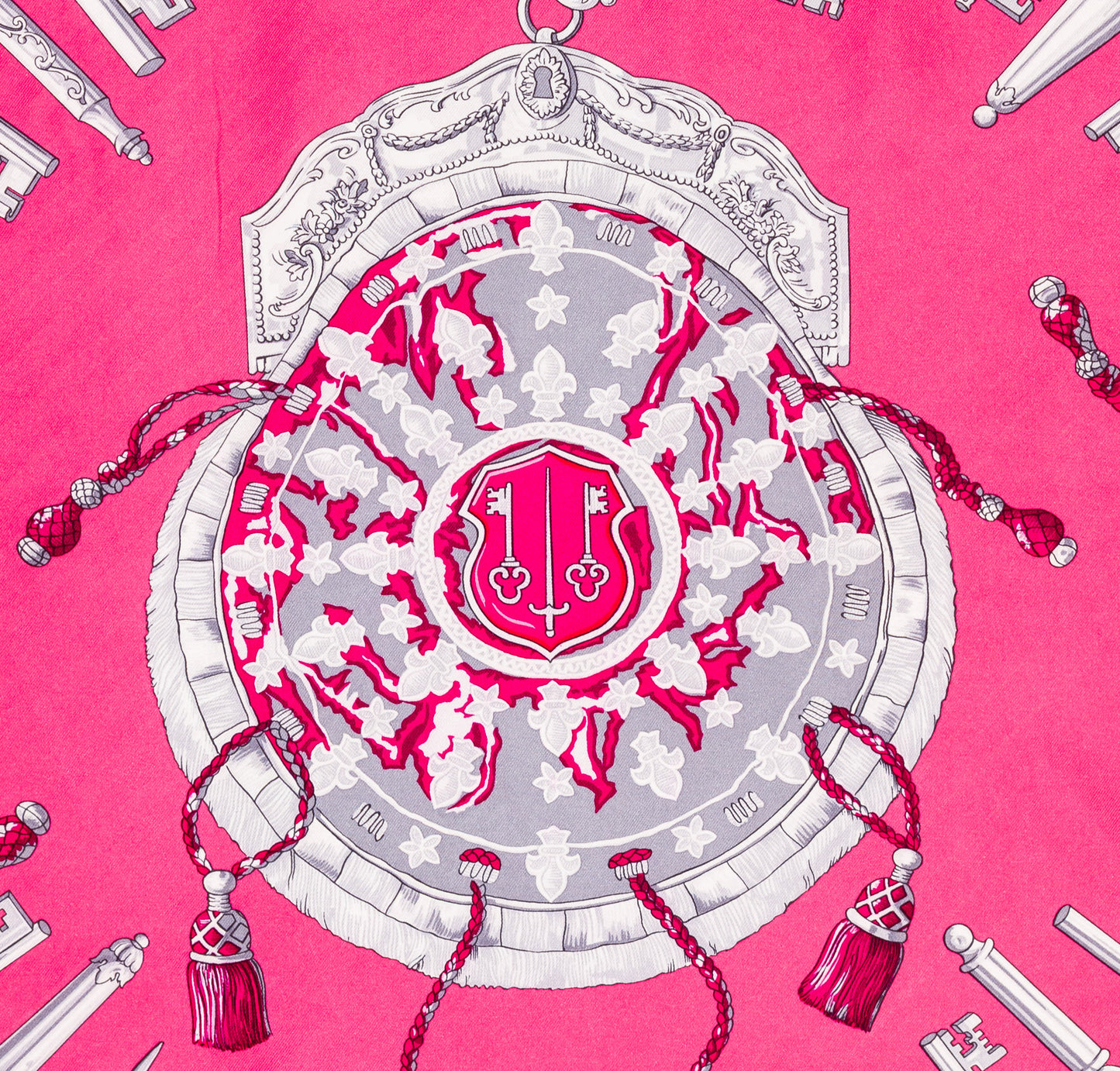 Hermes Scarf Les Clefs - Rose Vif Fuschia - Mint Care Tag