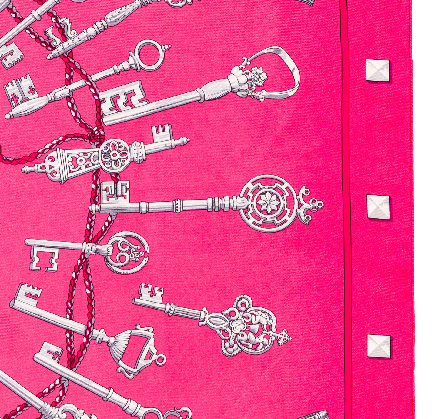 Hermes Scarf Les Clefs - Rose Vif Fuschia - Mint Care Tag