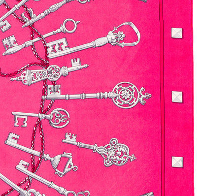 Hermes Scarf Les Clefs - Rose Vif Fuschia - Mint Care Tag