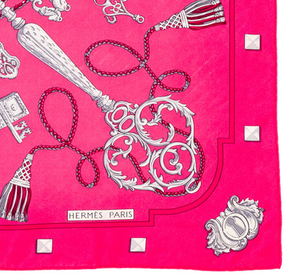 Hermes Scarf Les Clefs - Rose Vif Fuschia - Mint Care Tag