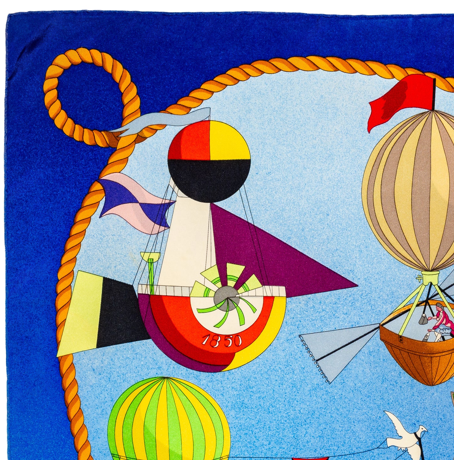 Hermes Silk Scarf Les Folies du Ciel - Rouge Vert Jaune Violet - EXCWCT - 2606281509