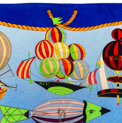 Hermes Silk Scarf Les Folies du Ciel - Rouge Vert Jaune Violet - EXCWCT - 2606281509