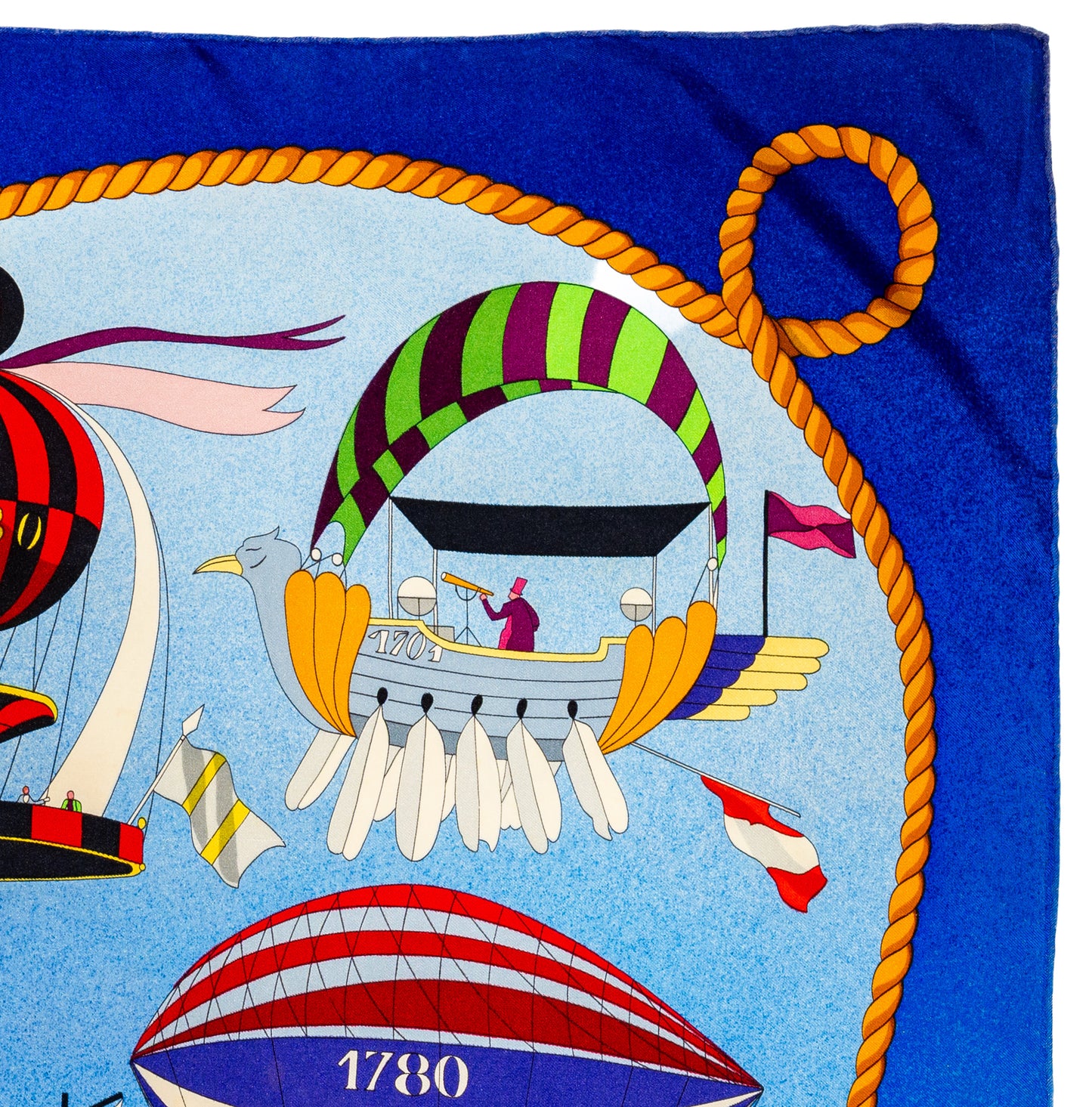 Hermes Silk Scarf Les Folies du Ciel - Rouge Vert Jaune Violet - EXCWCT - 2606281509