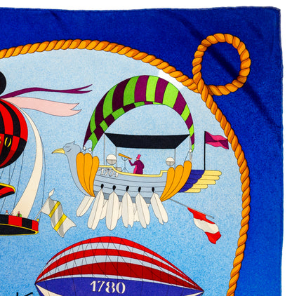 Hermes Silk Scarf Les Folies du Ciel - Rouge Vert Jaune Violet - EXCWCT - 2606281509