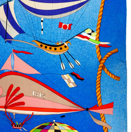 Hermes Silk Scarf Les Folies du Ciel - Rouge Vert Jaune Violet - EXCWCT - 2606281509