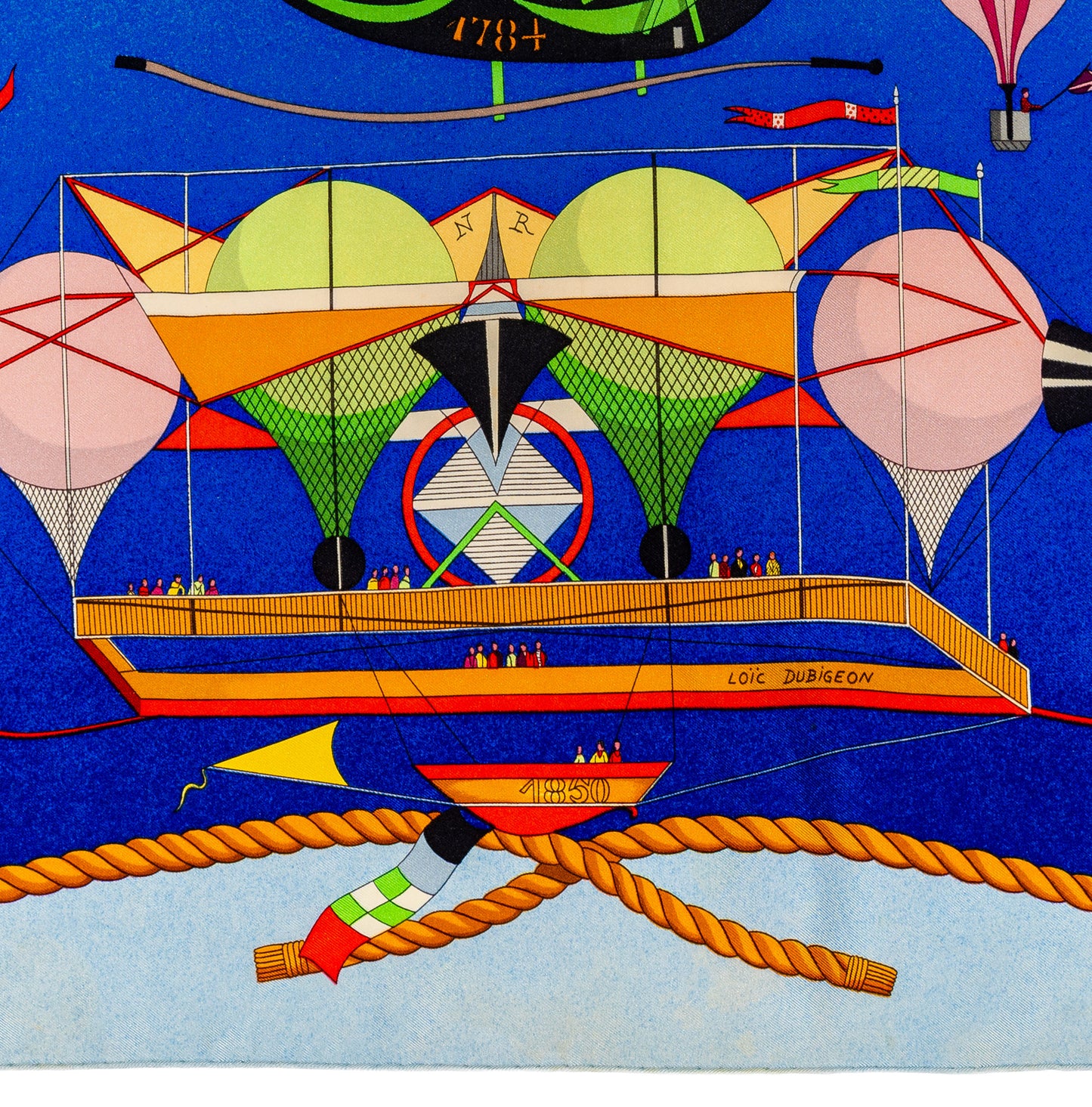 Hermes Silk Scarf Les Folies du Ciel - Rouge Vert Jaune Violet - EXCWCT - 2606281509