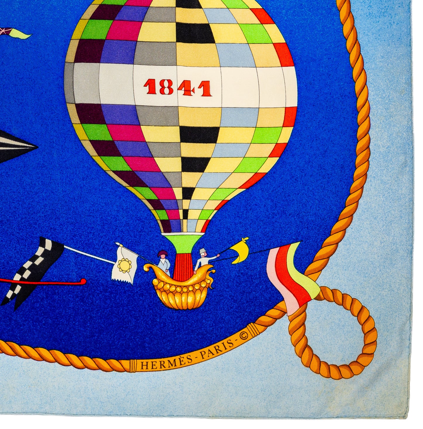 Hermes Silk Scarf Les Folies du Ciel - Rouge Vert Jaune Violet - EXCWCT - 2606281509