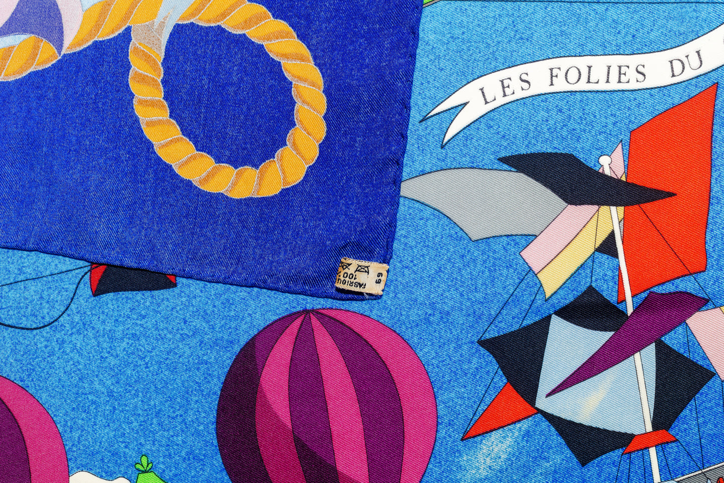 Hermes Silk Scarf Les Folies du Ciel - Rouge Vert Jaune Violet - EXCWCT - 2606281509