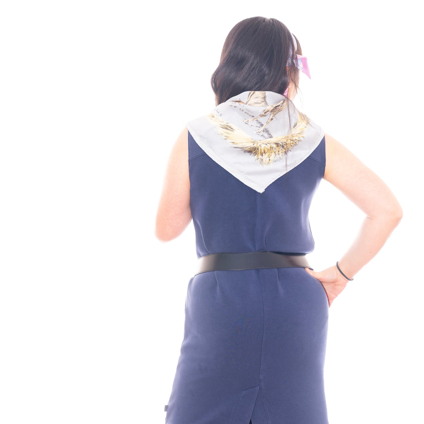 Hermes Silk Scarf Les Poulains - Bleu Gris Jaune Paille - EXCWCT