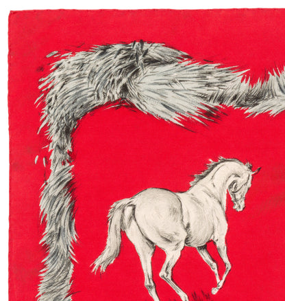 Hermes Silk Scarf Les Poulains - Red - EXCWOCT - 2606131615
