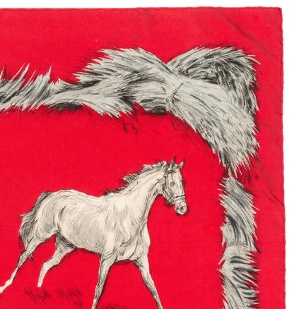 Hermes Silk Scarf Les Poulains - Red - EXCWOCT - 2606131615