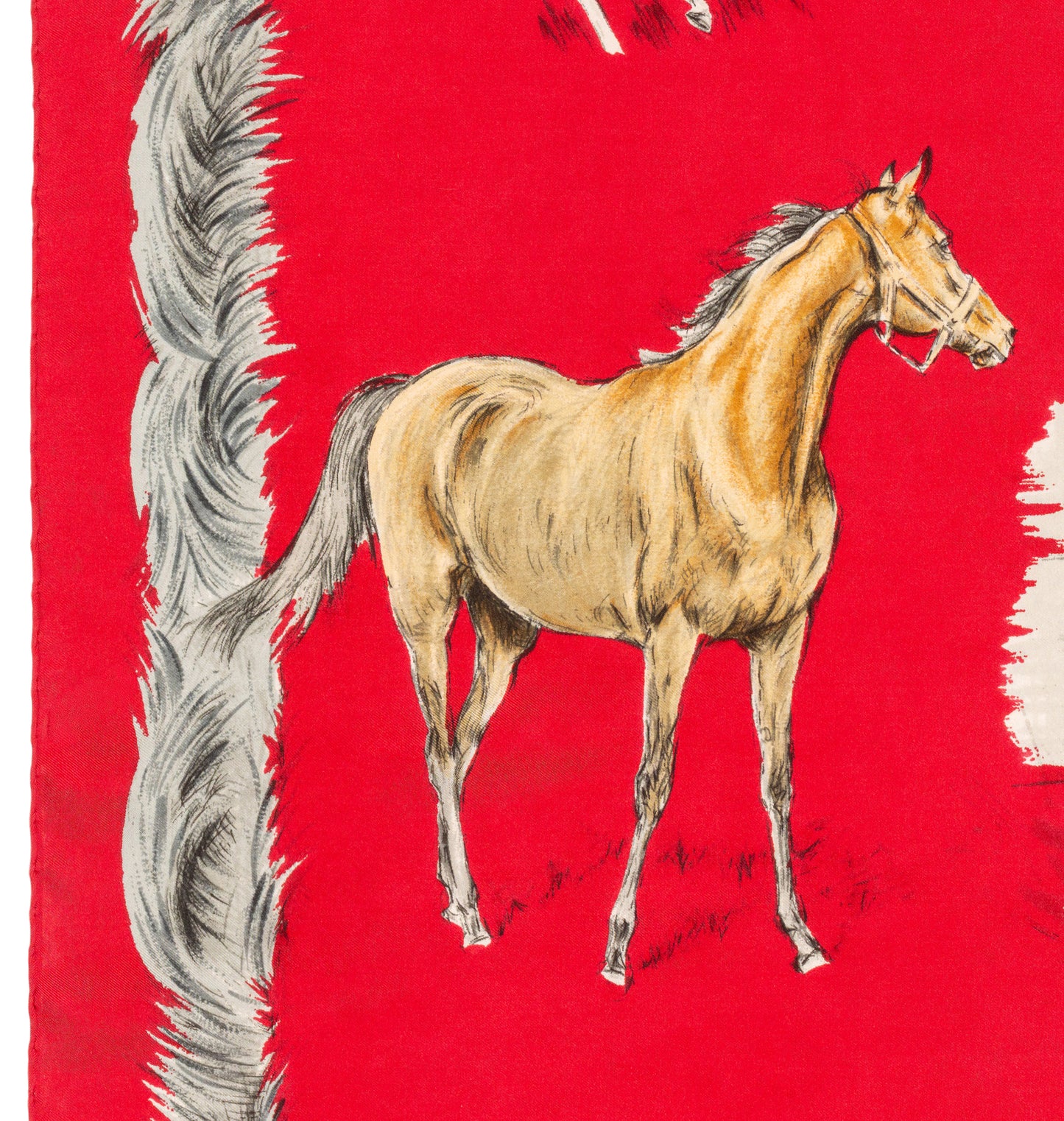 Hermes Silk Scarf Les Poulains - Red - EXCWOCT - 2606131615