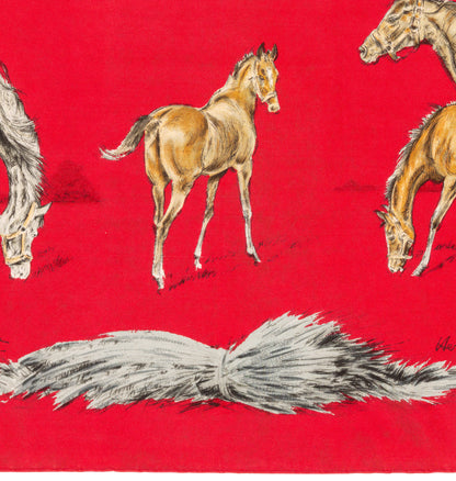 Hermes Silk Scarf Les Poulains - Red - EXCWOCT - 2606131615