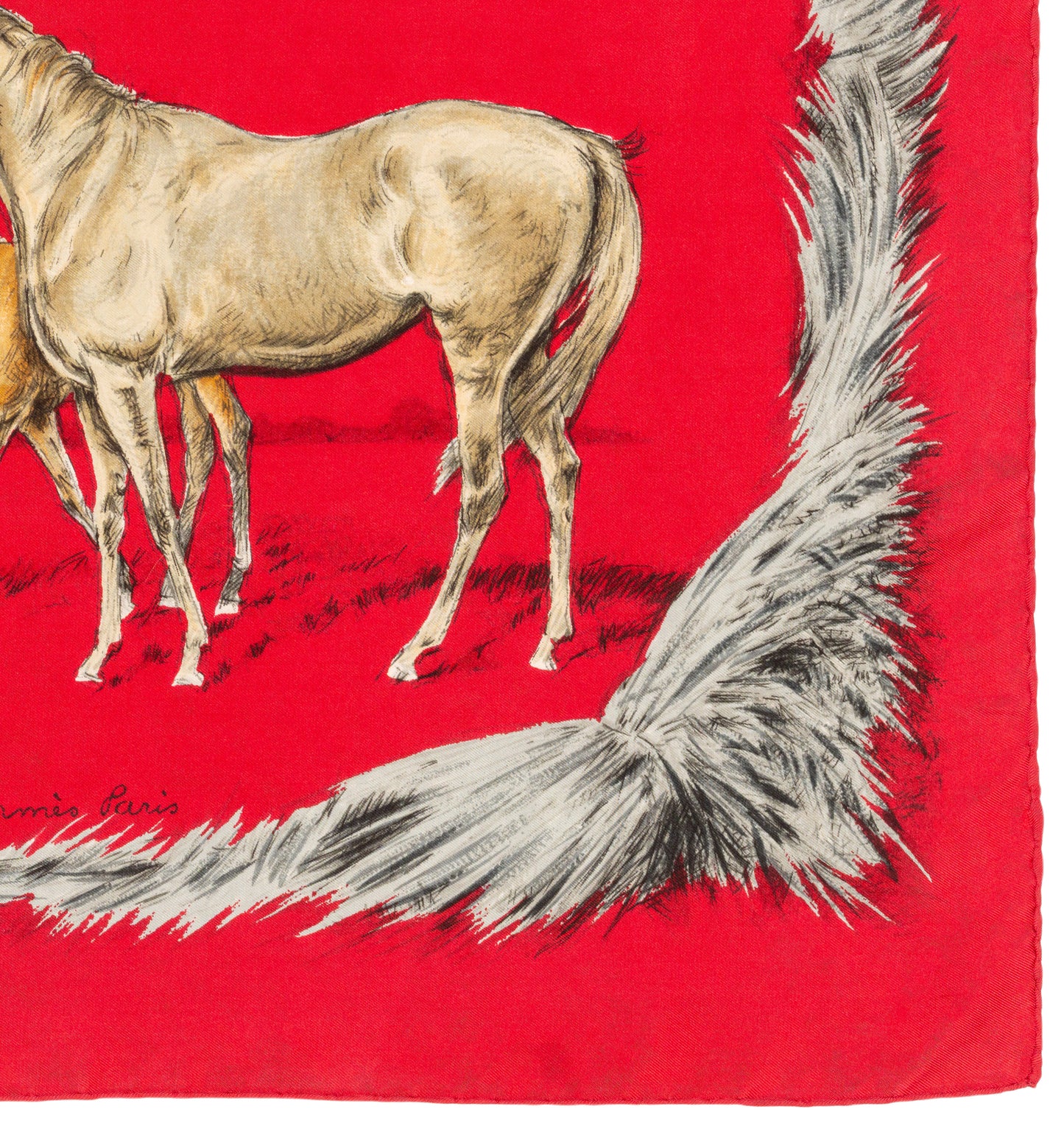 Hermes Silk Scarf Les Poulains - Red - EXCWOCT - 2606131615