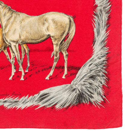 Hermes Silk Scarf Les Poulains - Red - EXCWOCT - 2606131615