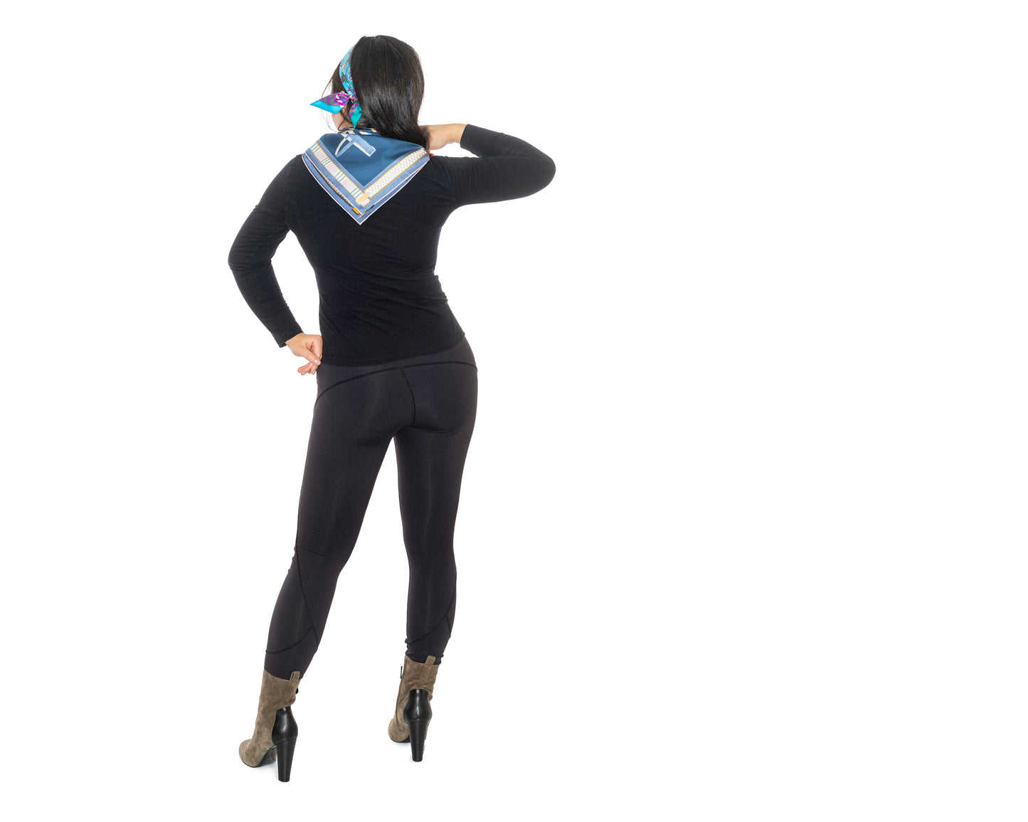 Hermes Silk Scarf Lettres Equestres - Bleu Ardoise Vert - New Store Tag