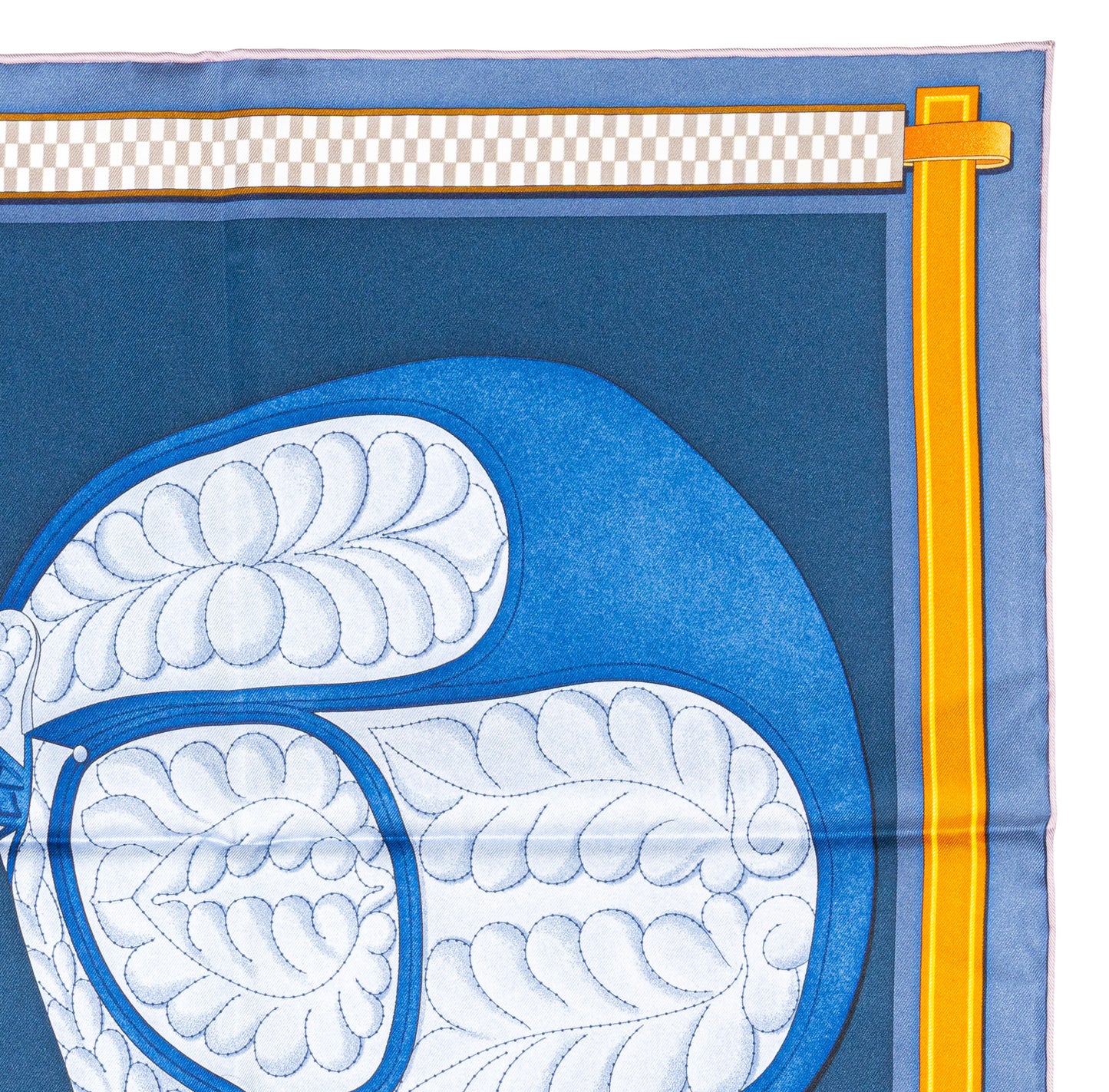 Hermes Silk Scarf Lettres Equestres - Bleu Ardoise Vert - New Store Tag