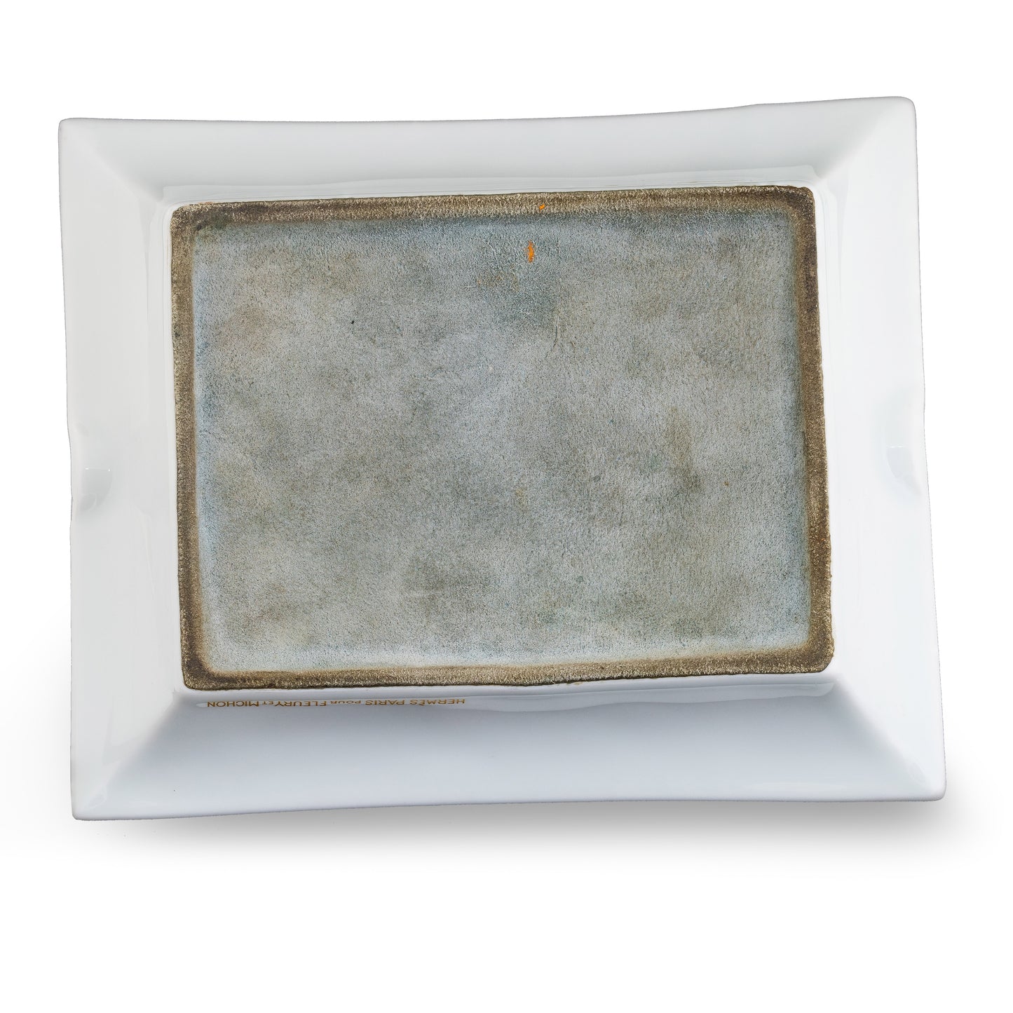 Auth. Hermes Ashtray Moulin du Terrier Marteau - Pouzauges - Porcelain Gold Trims EXC Rare 2412281542