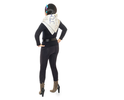 Hermes Silk Scarf Nous Sommes Inseparable - Blanc Gold Violet - New With Tag