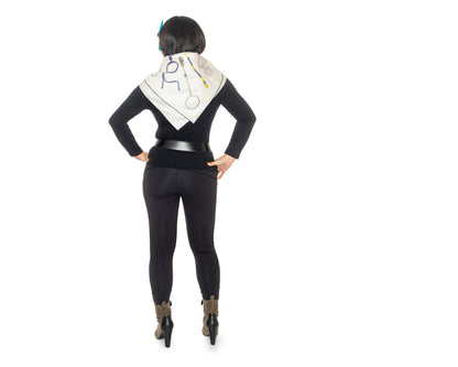 Hermes Silk Scarf Nous Sommes Inseparable - Blanc Gold Violet - New With Tag