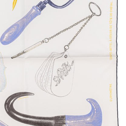 Hermes Silk Scarf Nous Sommes Inseparable - Blanc Gold Violet - New With Tag