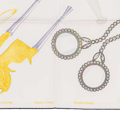 Hermes Silk Scarf Nous Sommes Inseparable - Blanc Gold Violet - New With Tag