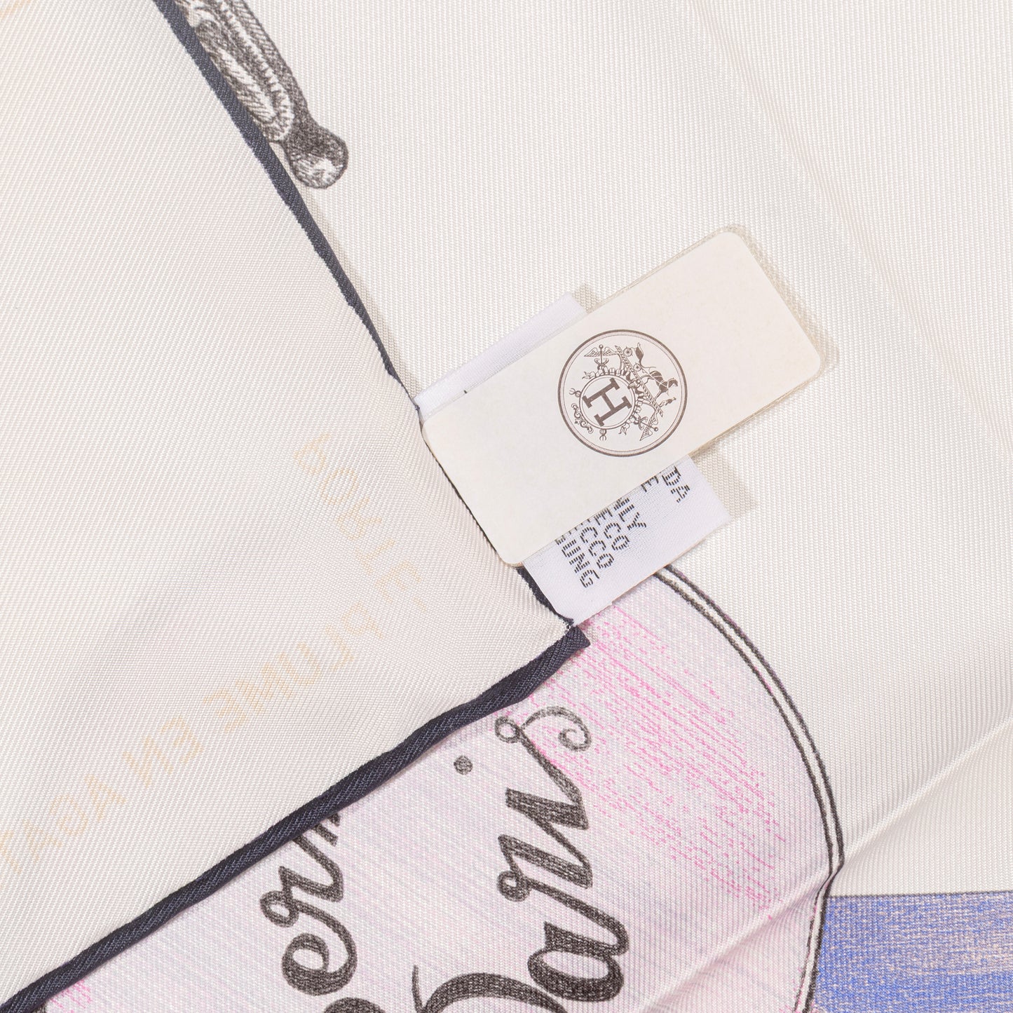 Hermes Silk Scarf Nous Sommes Inseparable - Blanc Gold Violet - New With Tag