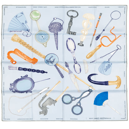Hermes Silk Scarf Nous Sommes Inseparables - Bleu Ciel Marine - NWSTS - 2604131722