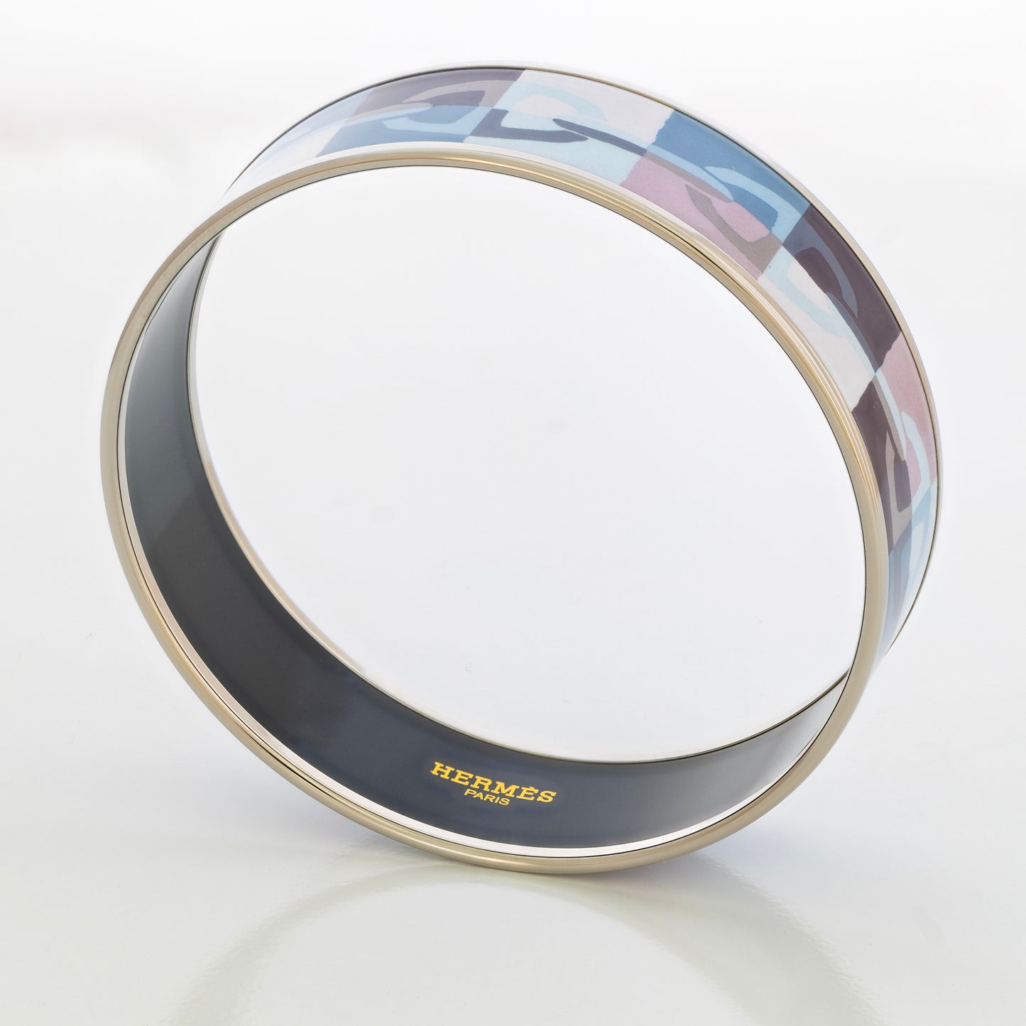 Hermes Bracelet Optique Chaîne d’Ancre - Rose Pâle Bleu-Gris Étoupe - ESP - 70-19mm New