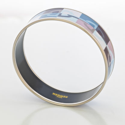 Hermes Bracelet Optique Chaîne d’Ancre - Rose Pâle Bleu-Gris Étoupe - ESP - 70-19mm New