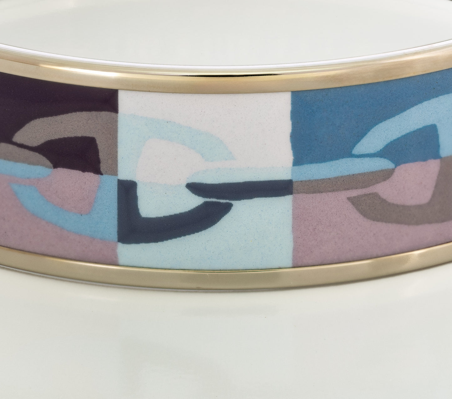 Hermes Bracelet Optique Chaîne d’Ancre - Rose Pâle Bleu-Gris Étoupe - ESP - 70-19mm New